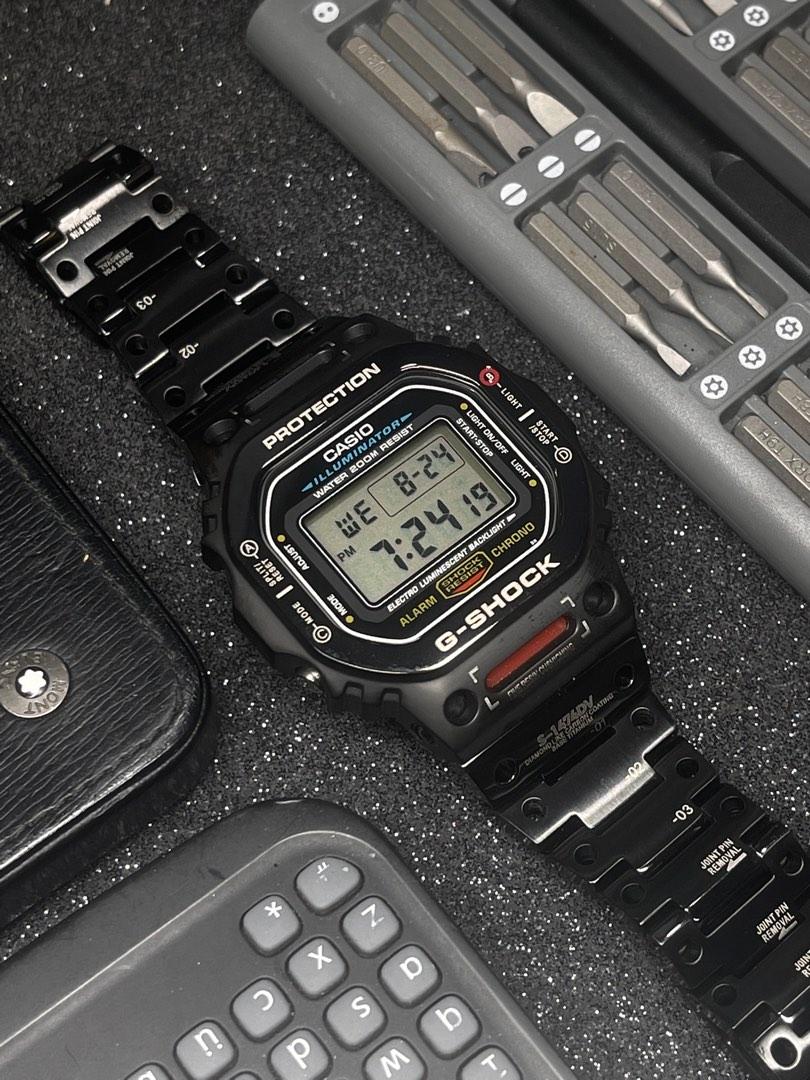 New CASIO G-SHOCK DW-5600E CUSTOM FULL METAL Silver STAINLESS STEEL