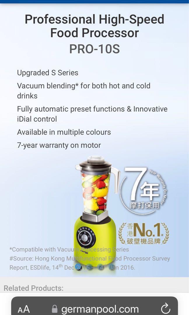 German Pool / Naturai Blender Pro10S, TV & Home Appliances, Kitchen