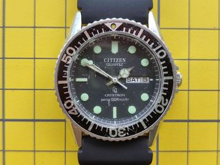 舊裝星晨石英潛水錶 vintage citizen crystron quartz watch64240419378305110