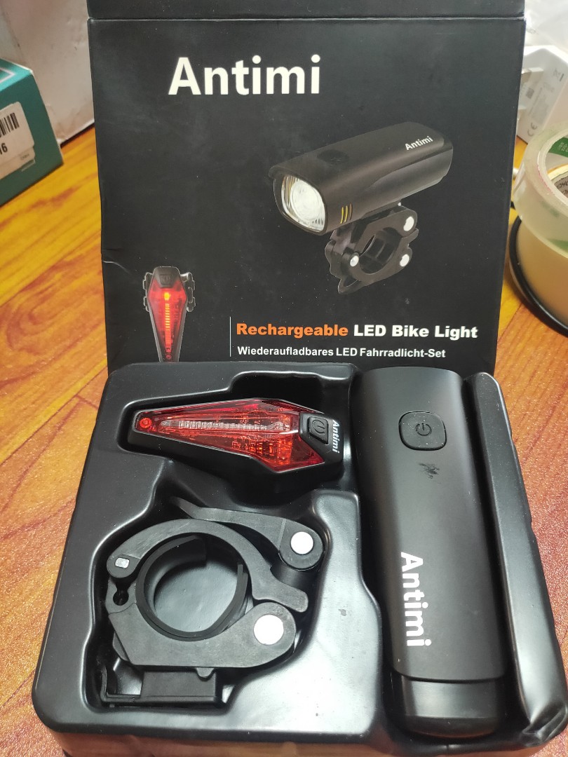 Antimi led sales bike light set