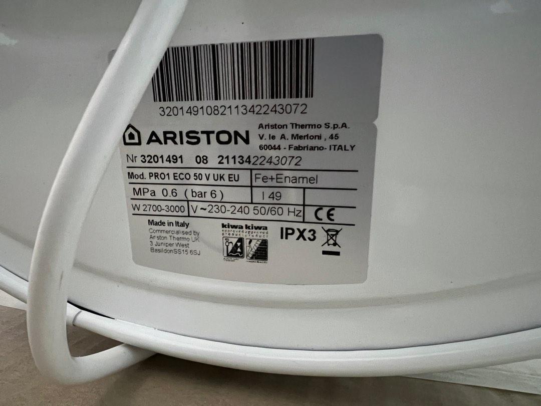 Ariston Pro 1 ECO 50L Water Heater (Nego), TV & Home Appliances, Water