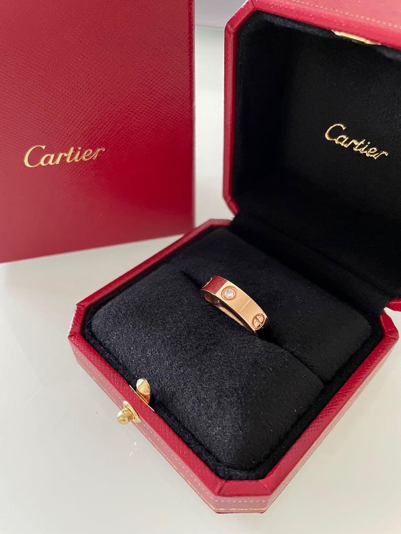 Cartier love ring hot sale 3 diamond rose gold