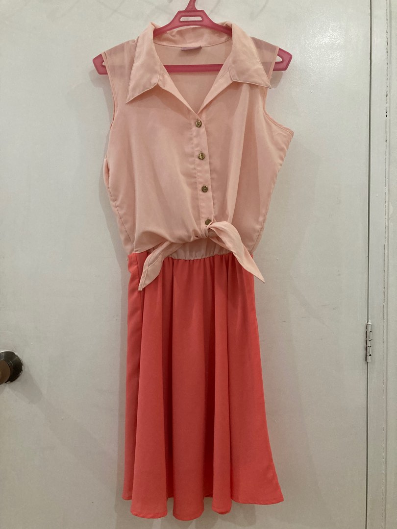 BLUSH Peach Dress, Women's Fashion, Dresses & Sets, Dresses on Carousell