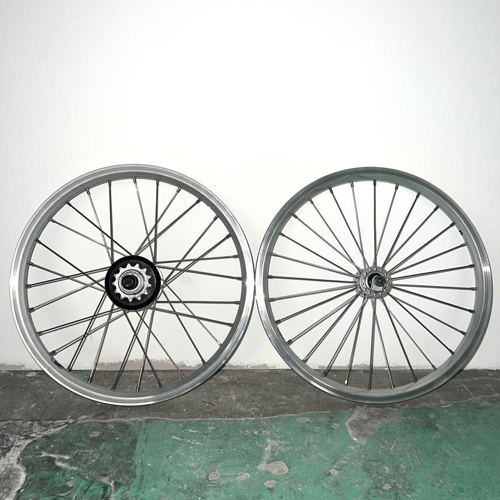 Brompton 3 Speed Wheelset Silver with Sturmey Archer 3 speed