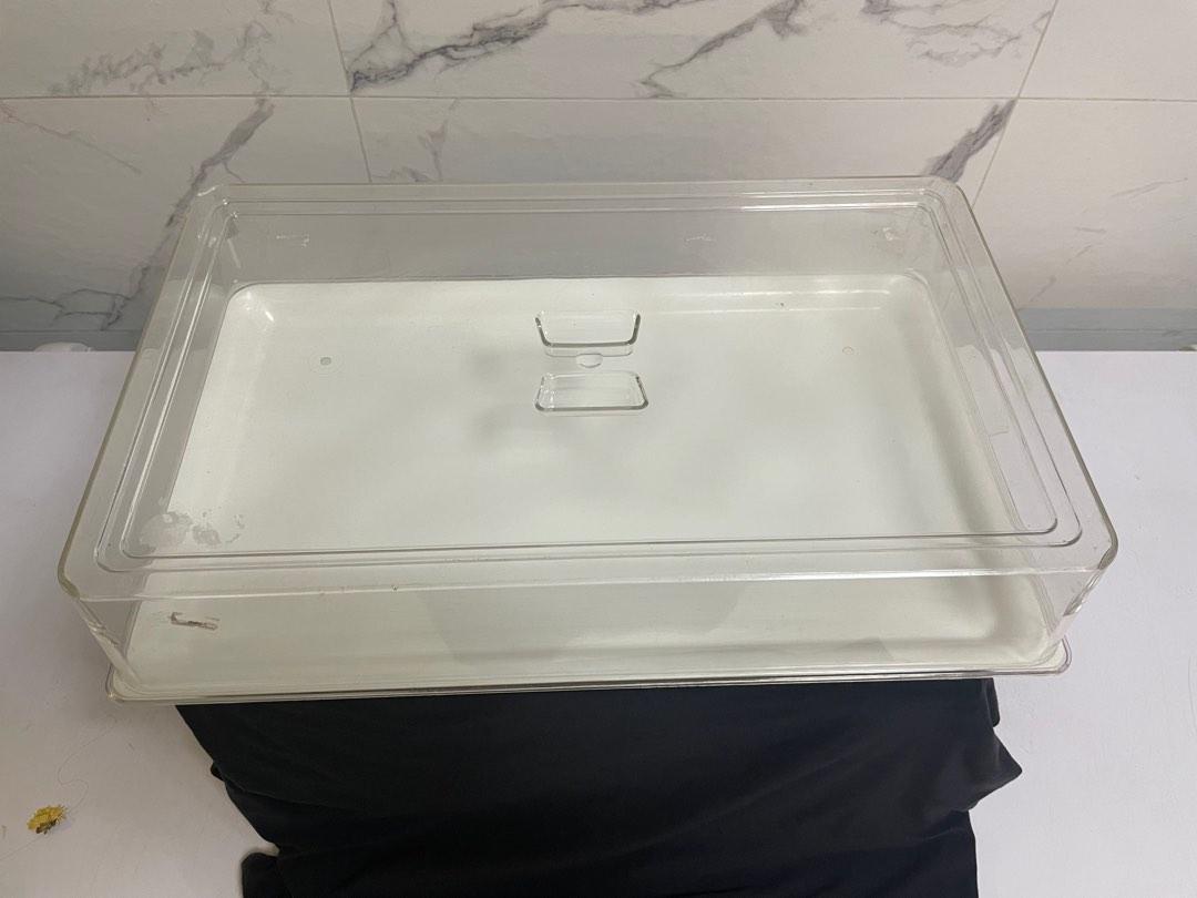 Cake display tray with cover lid ( black and white tray), TV & Home