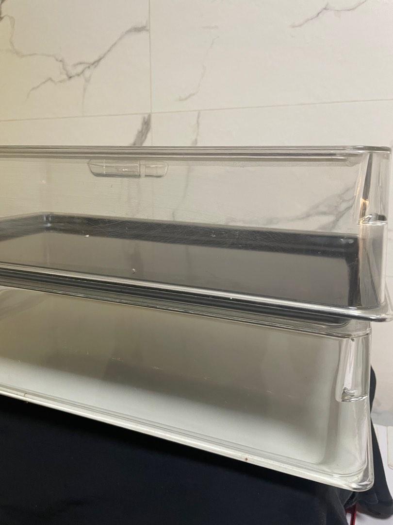 Cake display tray with cover lid ( black and white tray), TV & Home