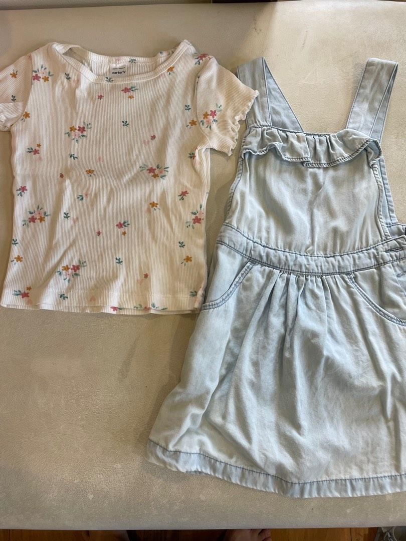 Carters Jumper Skirt and Floral Shirt Terno size 3T Babies Kids Babies Kids Fashion on Carousell