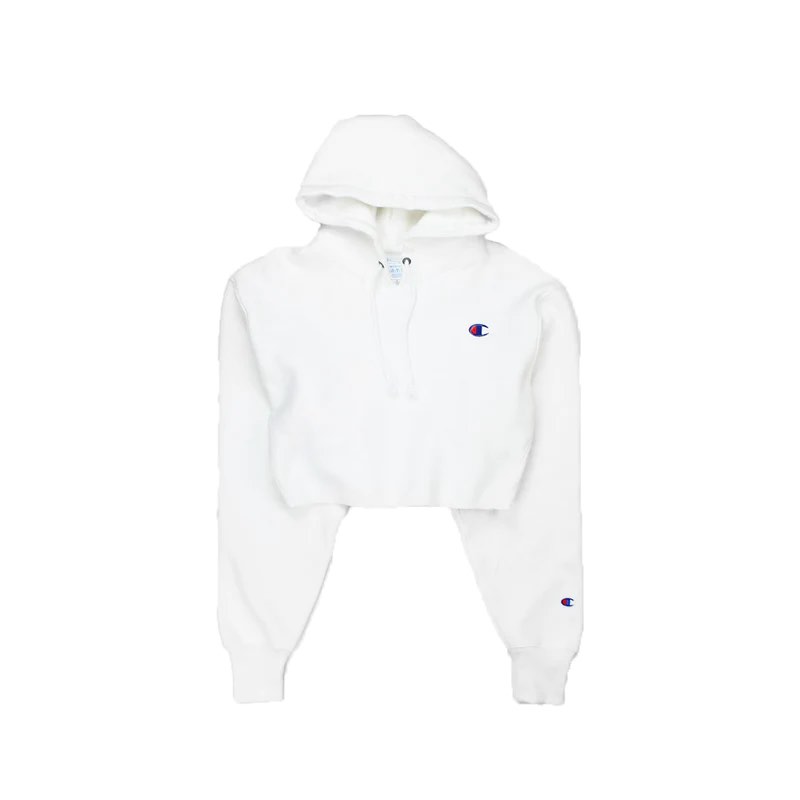 Champion cropped hoodie white hotsell