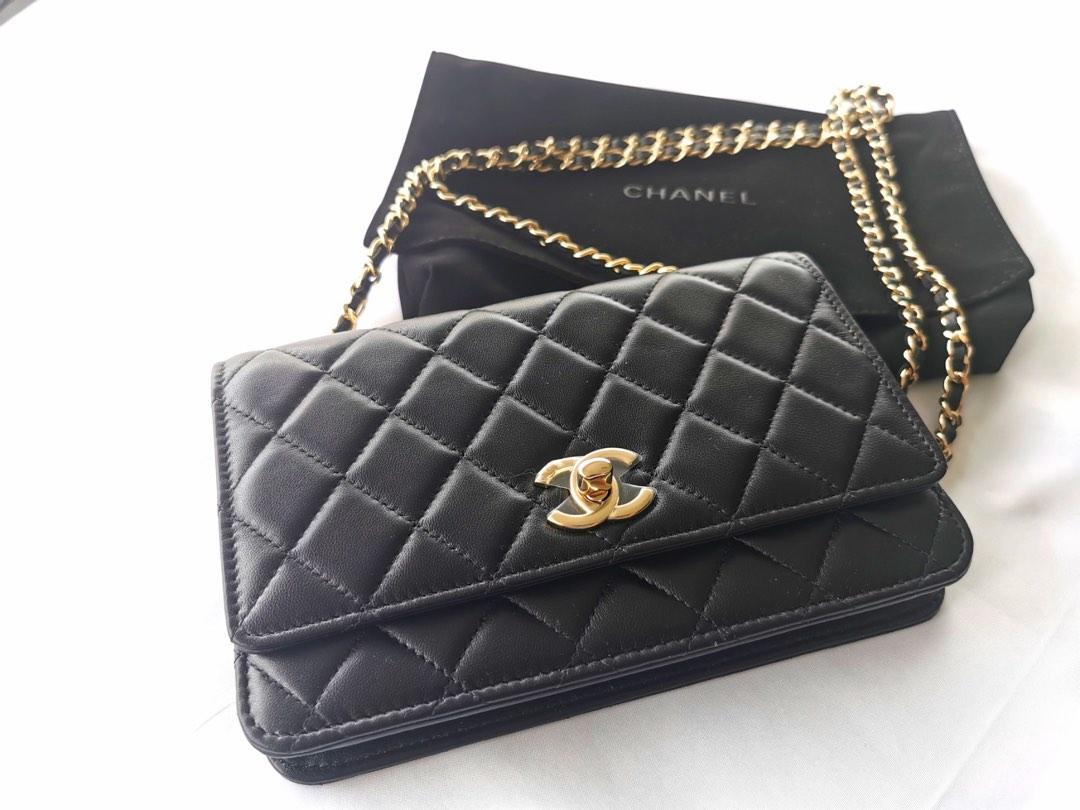 Chanel Trendy CC Wallet on Chain WOC Beige Lambskin Gold Hardware