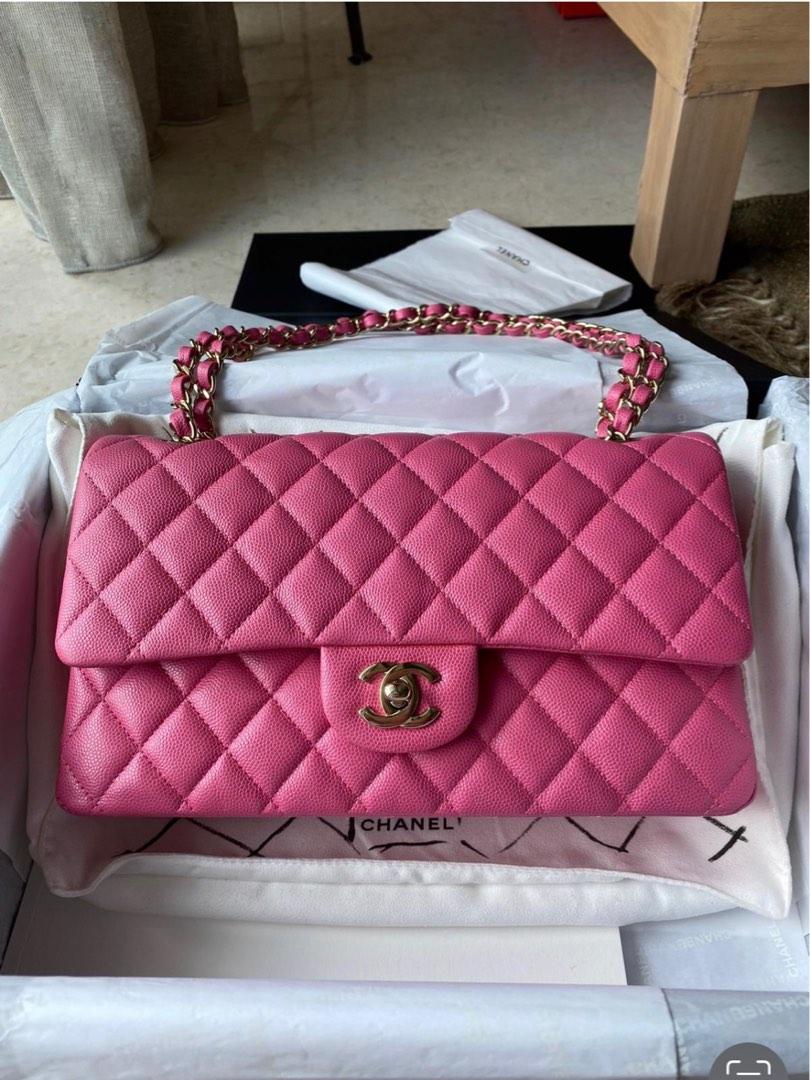 Chanel Pink & Orange Python Micro Mini Flap Bag. Excellent, Lot #58182