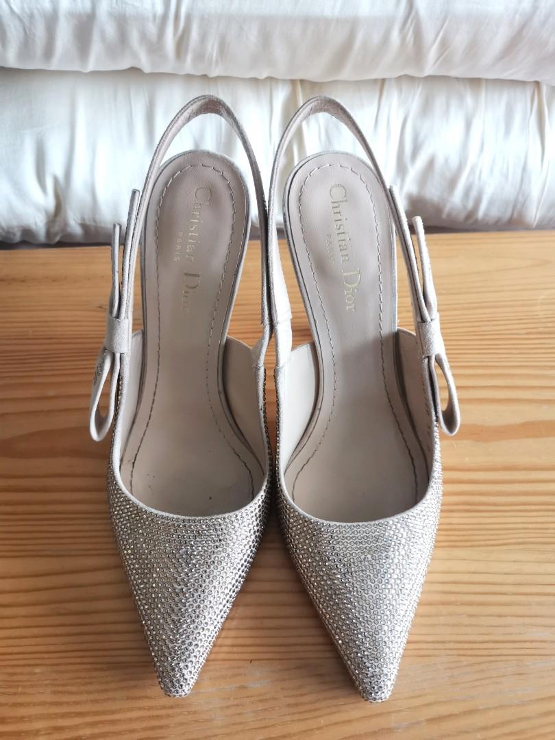 Silver glitter hotsell slingback heels