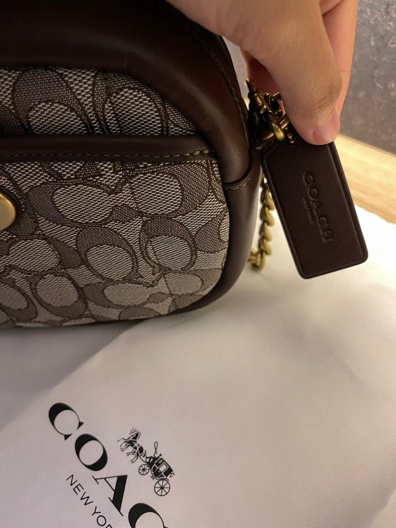 Coach C5275 Small Camera Bag In Leather Signature Jacquard With