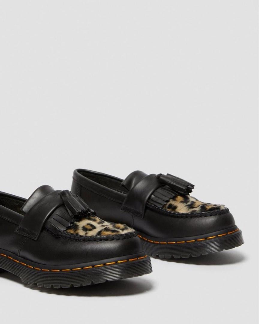 Dr Martens Adrian Leopard Faux Fur Tassel Loafers Women s Fashion