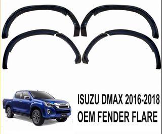 ELECTROVOX Isuzu Dmax 2016 to 2022 OEM Fender Flare Slim Type ALL BLACK / WITH REFLECTOR