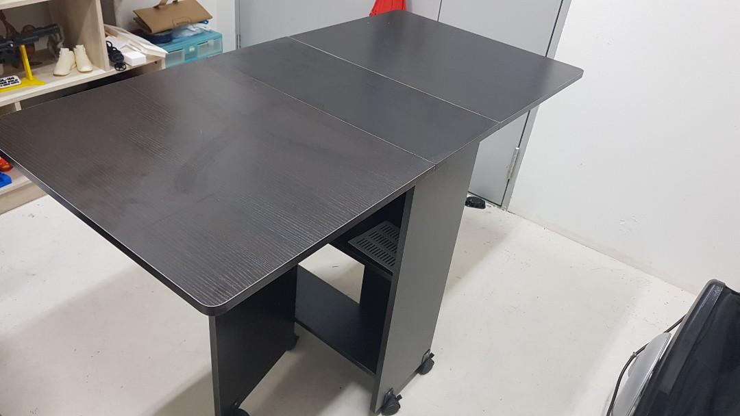 foldable table moveable solid wood, Furniture & Home Living, Furniture ...