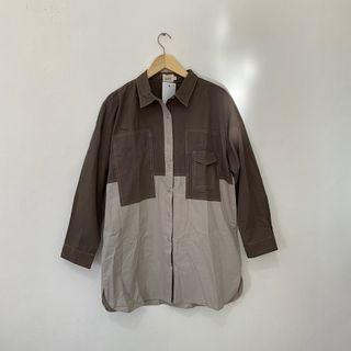 Gaudi oversize two tone shirt