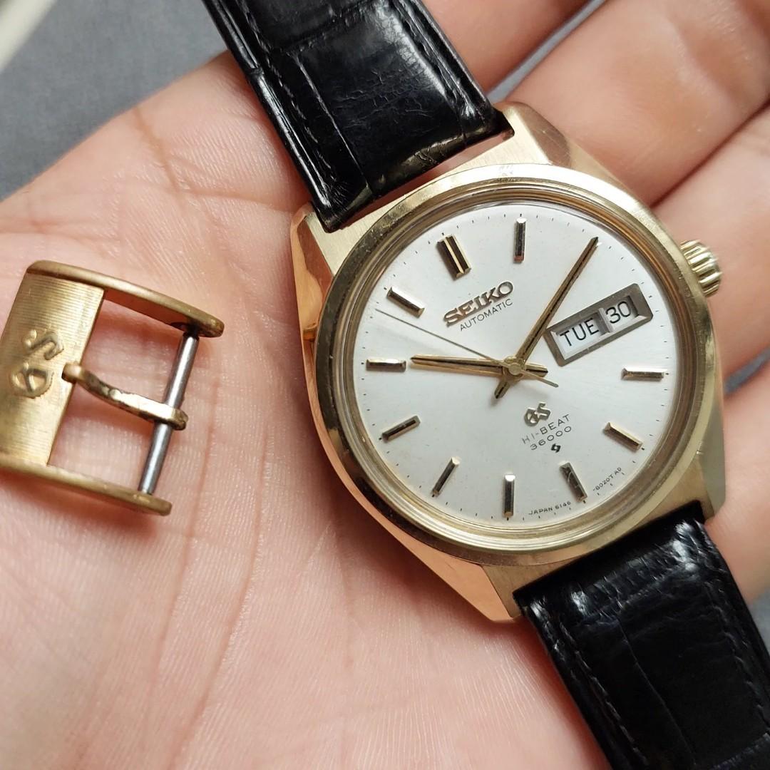 Grand Seiko Cap Gold 6146-8000 with Original Buckle, Men's Fashion, Watches  & Accessories, Watches on Carousell