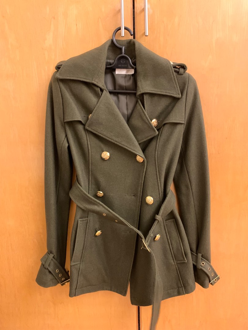 Green military jacket, 女裝, 外套及戶外衣服 Carousell