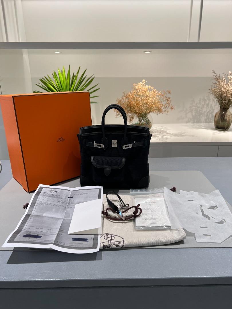 Hermes Birkin 30 Bag 89 Noir Swift And Canvas SHW