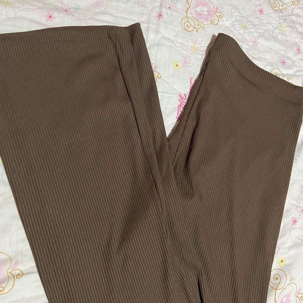 H&M Brown Flared Pants, Women's Fashion, Bottoms, Other Bottoms on Carousell