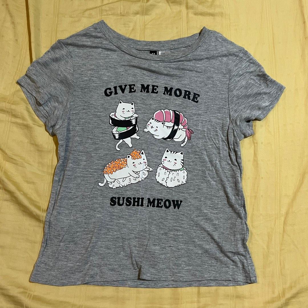 H M Divided Give Me More Sushi Meow Women s Fashion Tops