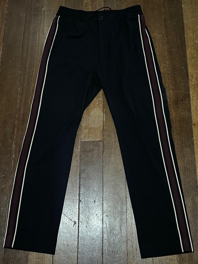 H M Men Side Stripe Pants Men s Fashion Bottoms Trousers on Carousell