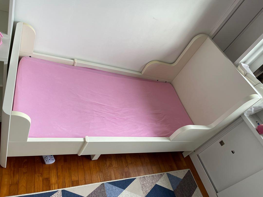 Ikea Children Extendable Bed (include mattress), Furniture & Home