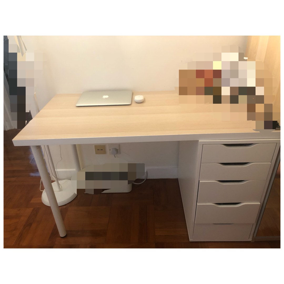IKEA desk (Linnmon table top& Alex drawer unit ), 傢俬＆家居, 傢俬, 桌子 Carousell