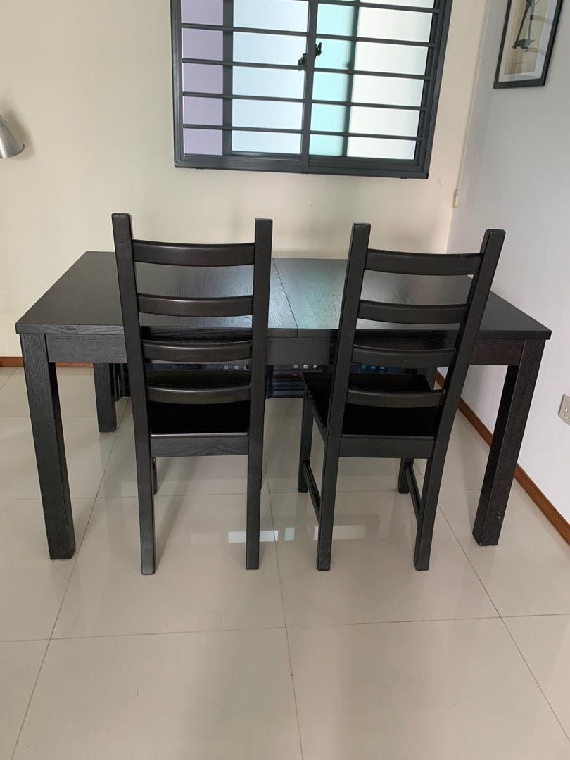 Ikea extendable dining table set, Furniture & Home Living, Furniture