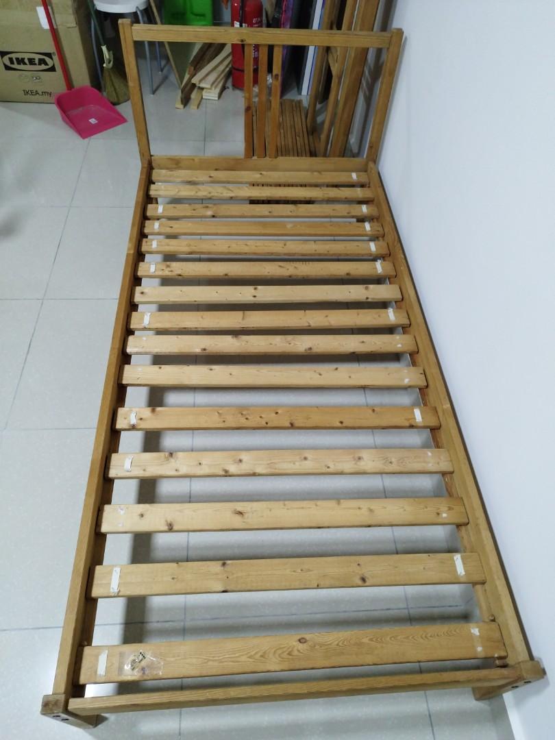 ikea single bed frame fjellse, Furniture & Home Living, Furniture, Bed