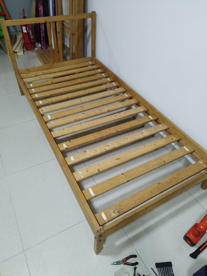 ikea single bed frame fjellse, Furniture & Home Living, Furniture, Bed