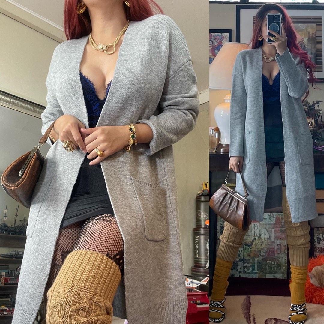 Ingni long cardigan coat cover up crochet c95 Women s Fashion Coats Jackets and Outerwear on Carousell