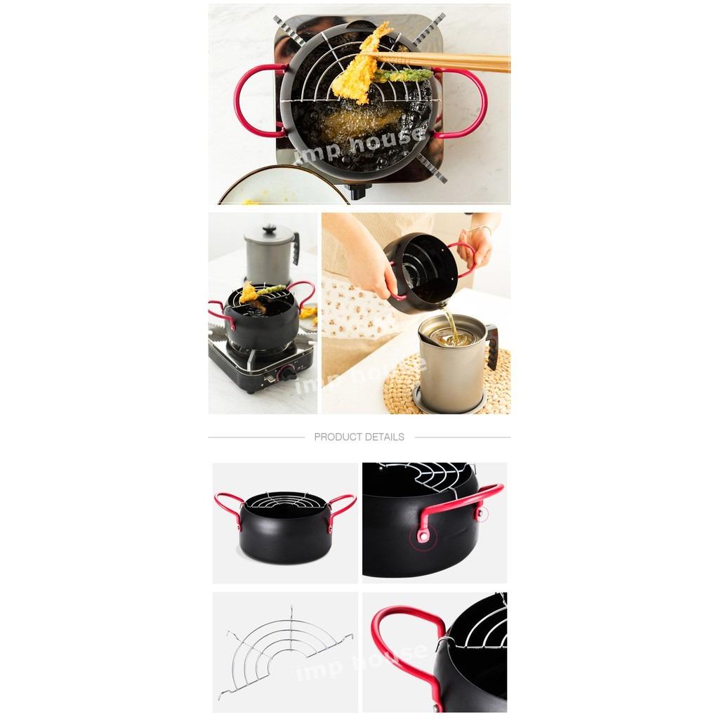 Japanese Tempura fried pot frying pan mini frying pot, Furniture & Home