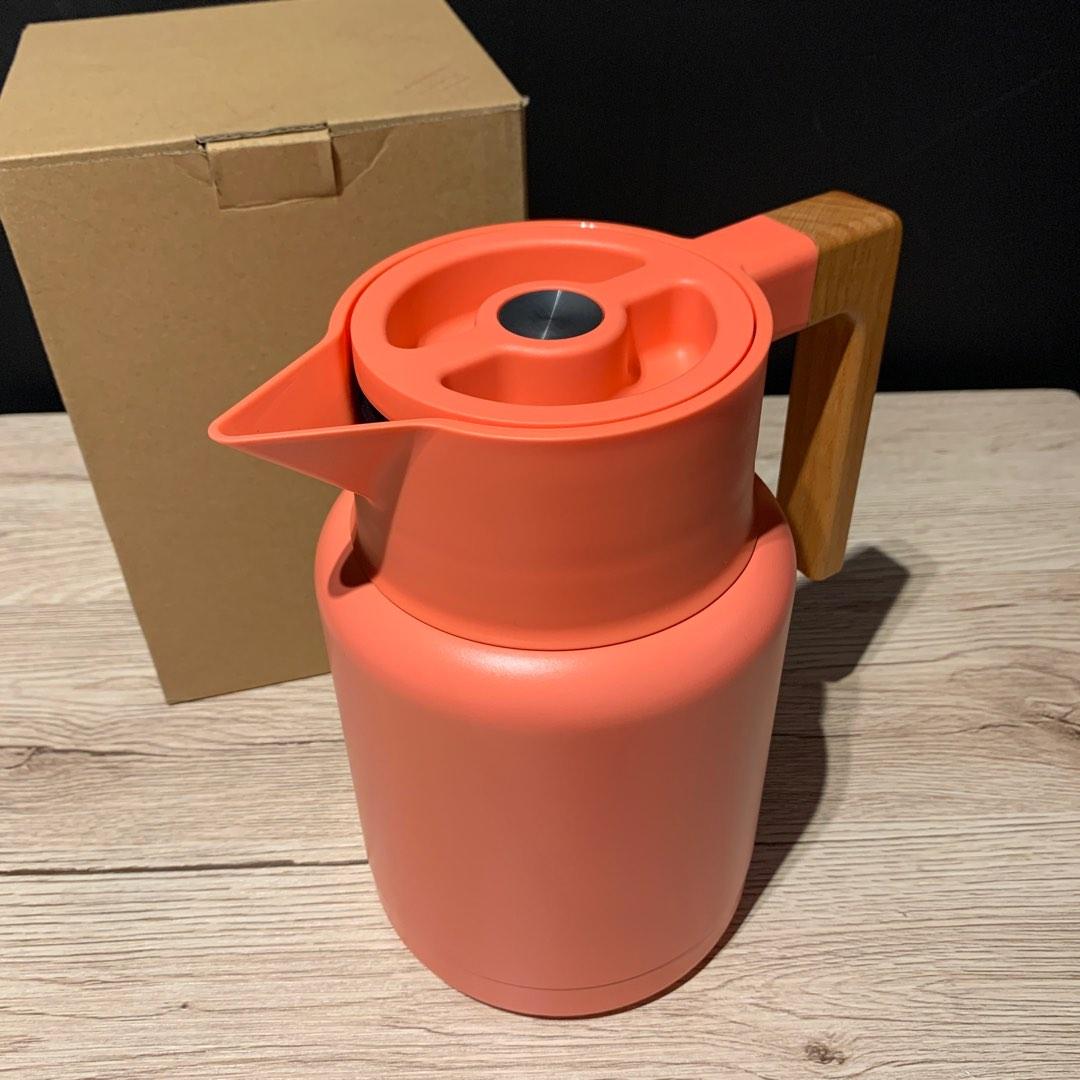 Kettle Thermal Coffee Tea Carafe (Category: Kettles & Airpots) located in Mandaluyong City. Submitted by MyDepot (Listing ID 1181013529, Image 2). Description: Thermal Coffee or Tea Carafe with Strainer Can be used for Coffee or Tea Hot or Cold Beverage Thermal Insulation can last up to 12 hours Size: 1300ml Material: Stainless Steel and Beech Wood Color: Orange MOP: Bank Transfer (BPI,BDO) GCash, Maya Pick-up location for courier: 352-A F. Ortig