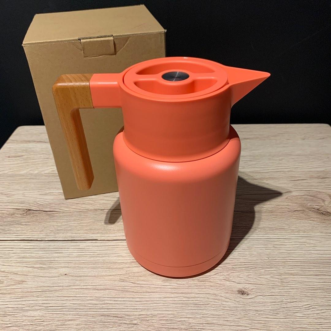 Kettle Thermal Coffee Tea Carafe (Category: Kettles & Airpots) located in Mandaluyong City. Submitted by MyDepot (Listing ID 1181013529, Image 3). Description: Thermal Coffee or Tea Carafe with Strainer Can be used for Coffee or Tea Hot or Cold Beverage Thermal Insulation can last up to 12 hours Size: 1300ml Material: Stainless Steel and Beech Wood Color: Orange MOP: Bank Transfer (BPI,BDO) GCash, Maya Pick-up location for courier: 352-A F. Ortig