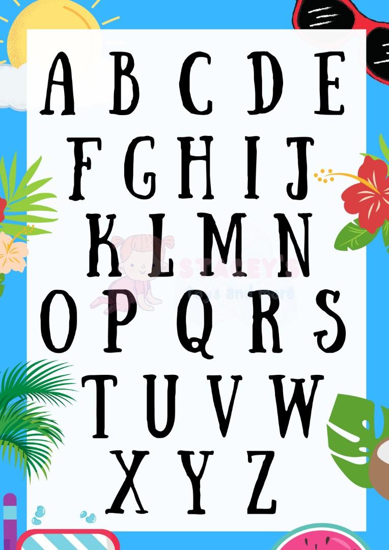 LAMINATED The Alphabet Chart, Hobbies & Toys, Stationary & Craft, Art