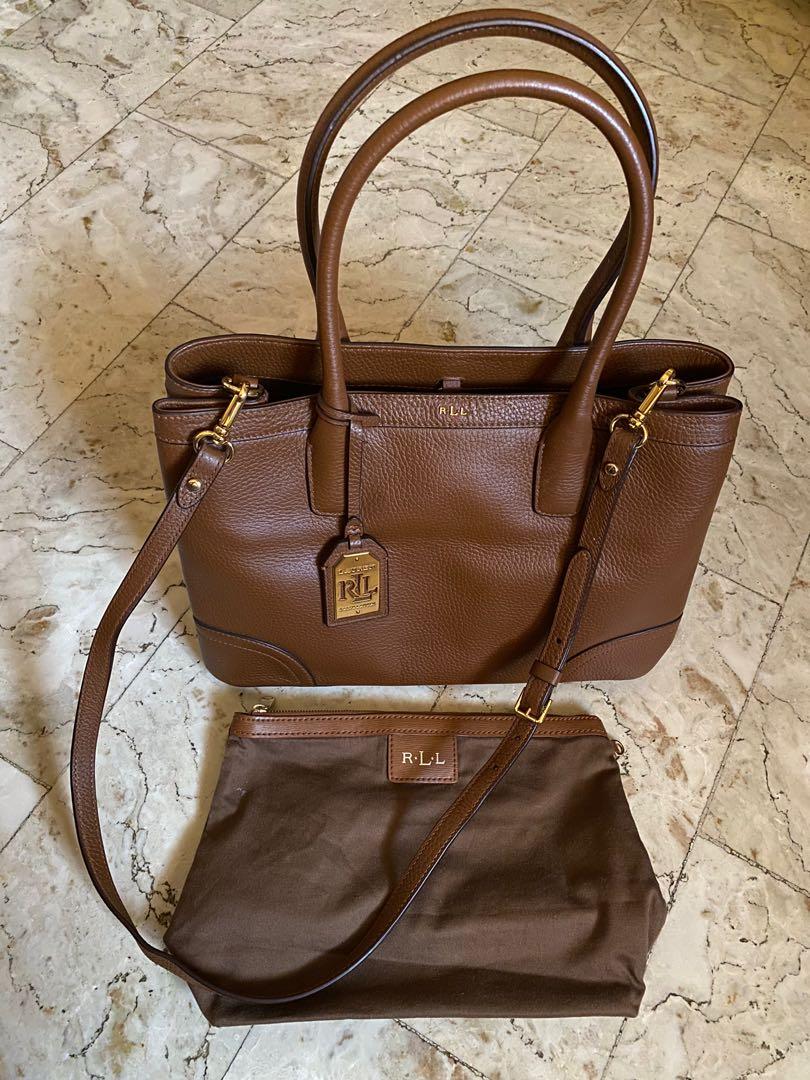 Lauren by Ralph Lauren (RLL) Brown Leather Two way bag, Luxury, Bags &  Wallets on Carousell