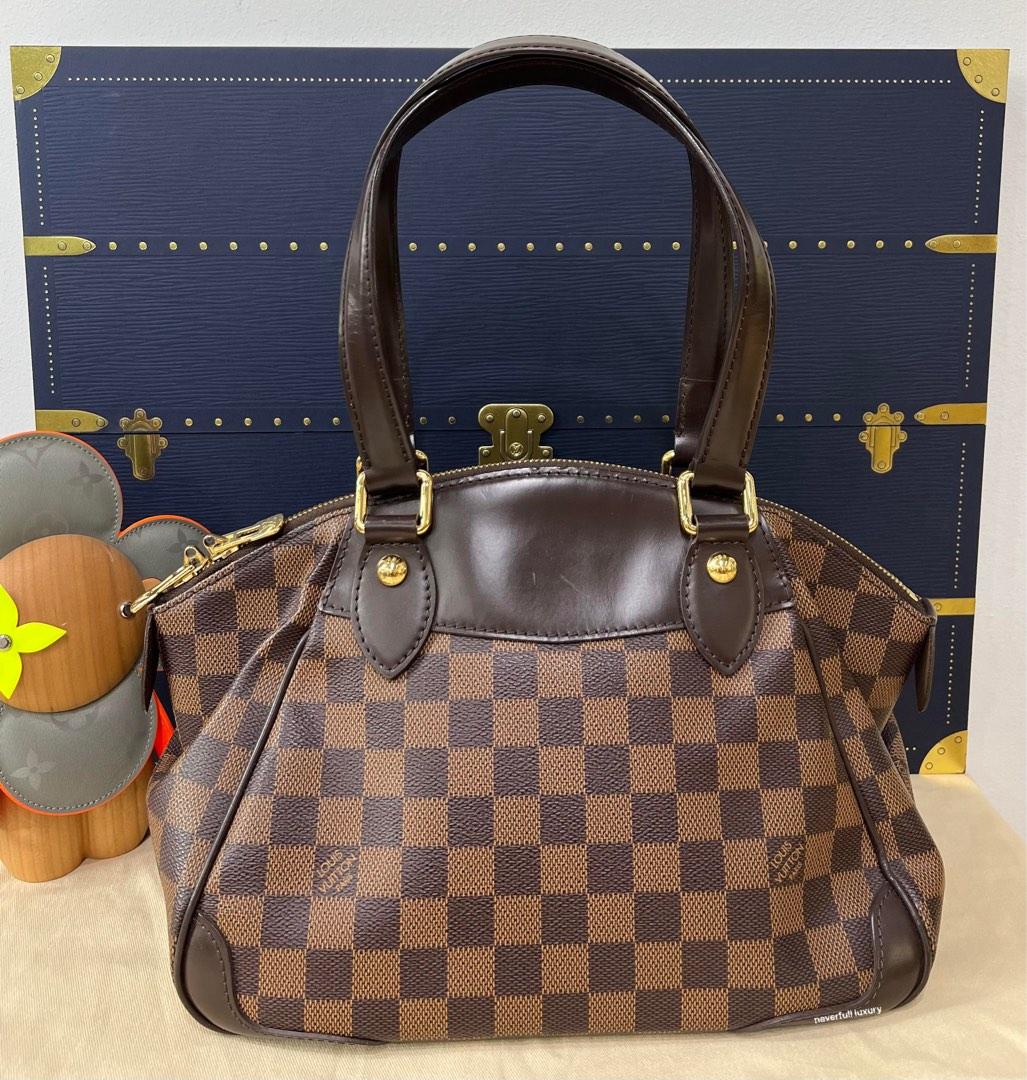 Louis Vuitton // Brown Leather & Damier Verona Shoulder Bag – VSP