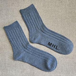 Magerett howell light blue wool socks with logo (brand new,never been worn)