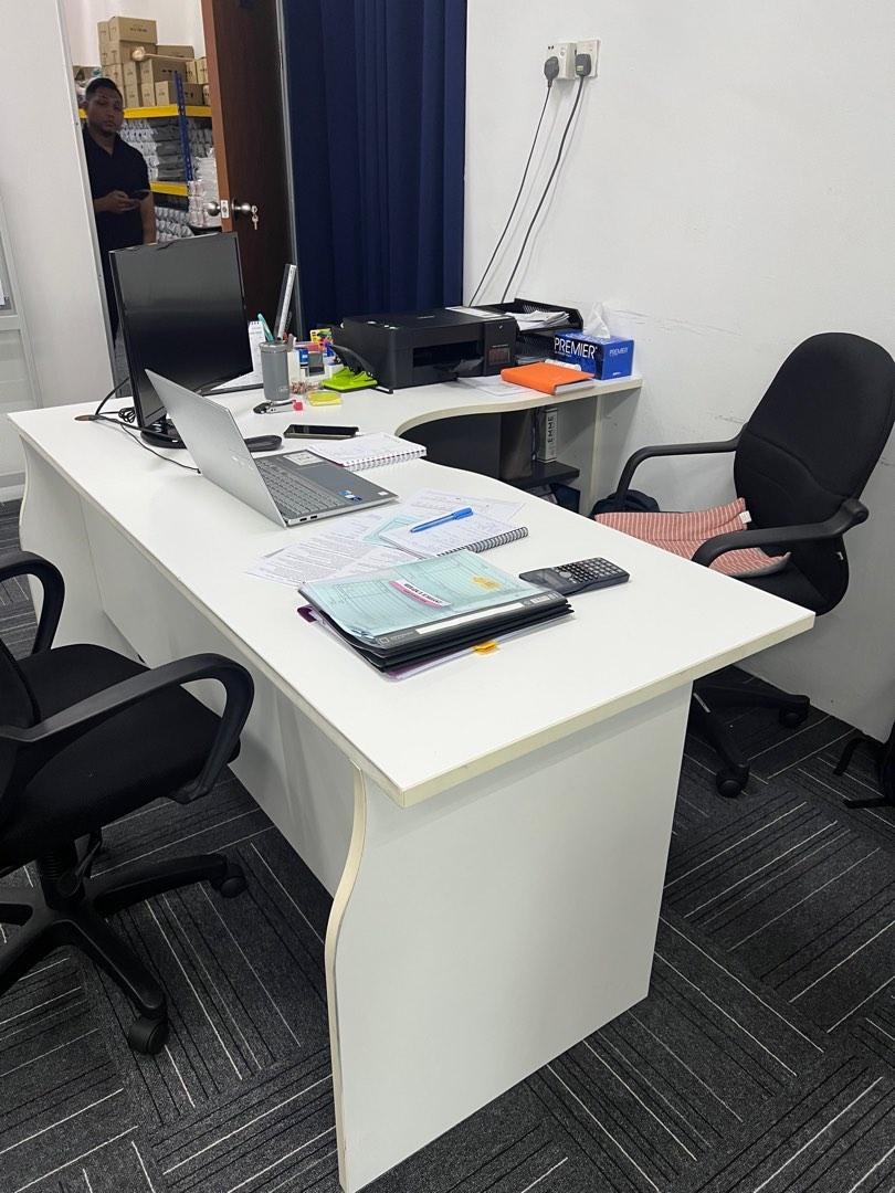 CHEAPEST!! Meja Office Table Workstation Drawer, Furniture & Home