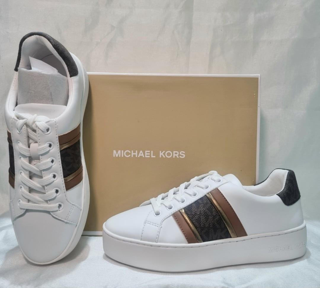Michael Kors Poppy Lace Up Women s Fashion Footwear Sneakers on