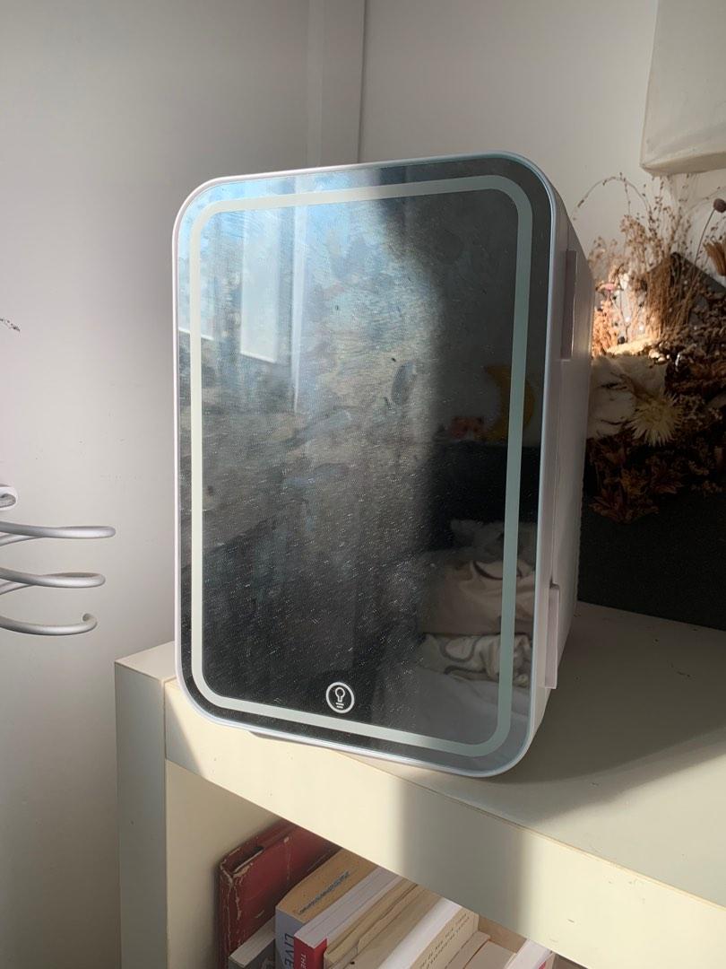 mirror light up mini fridge