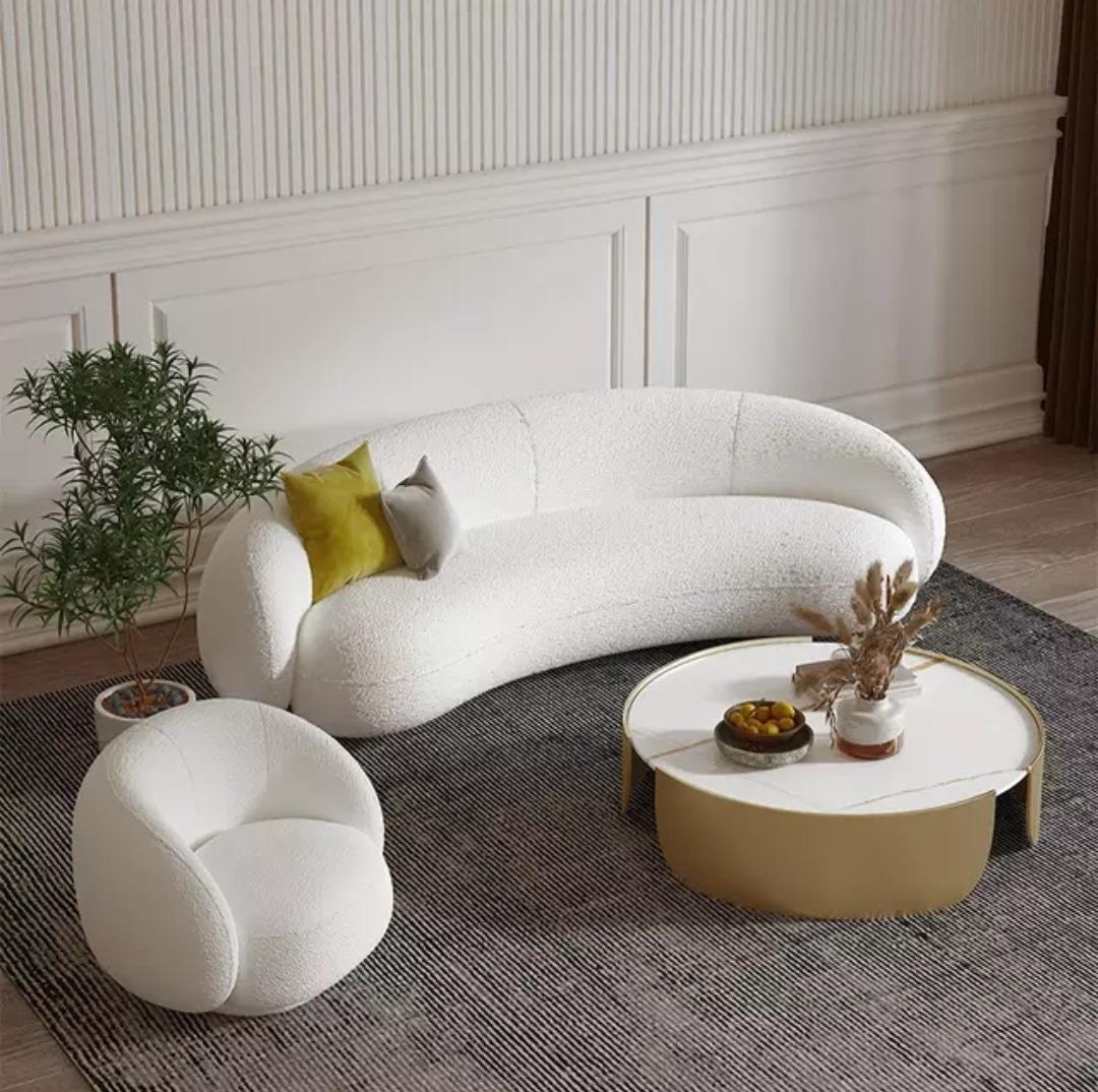 Modern Italian Minimalist curved sofa