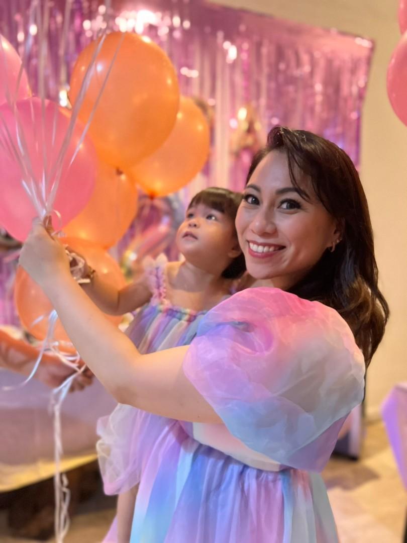 Mother daughter rainbow top dress