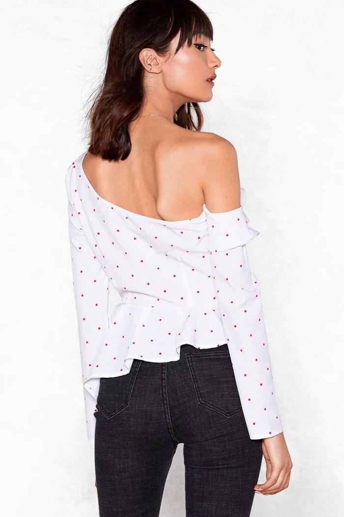 Nasty gal polka dot top hotsell