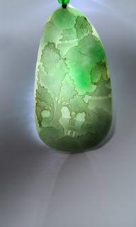 A Grade Jade Jadeite pendant ( Landscape, 翡翠山水牌）