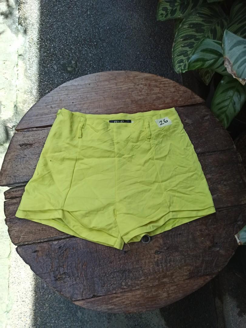 Neon green shorts, Women's Fashion, Bottoms, Shorts on Carousell