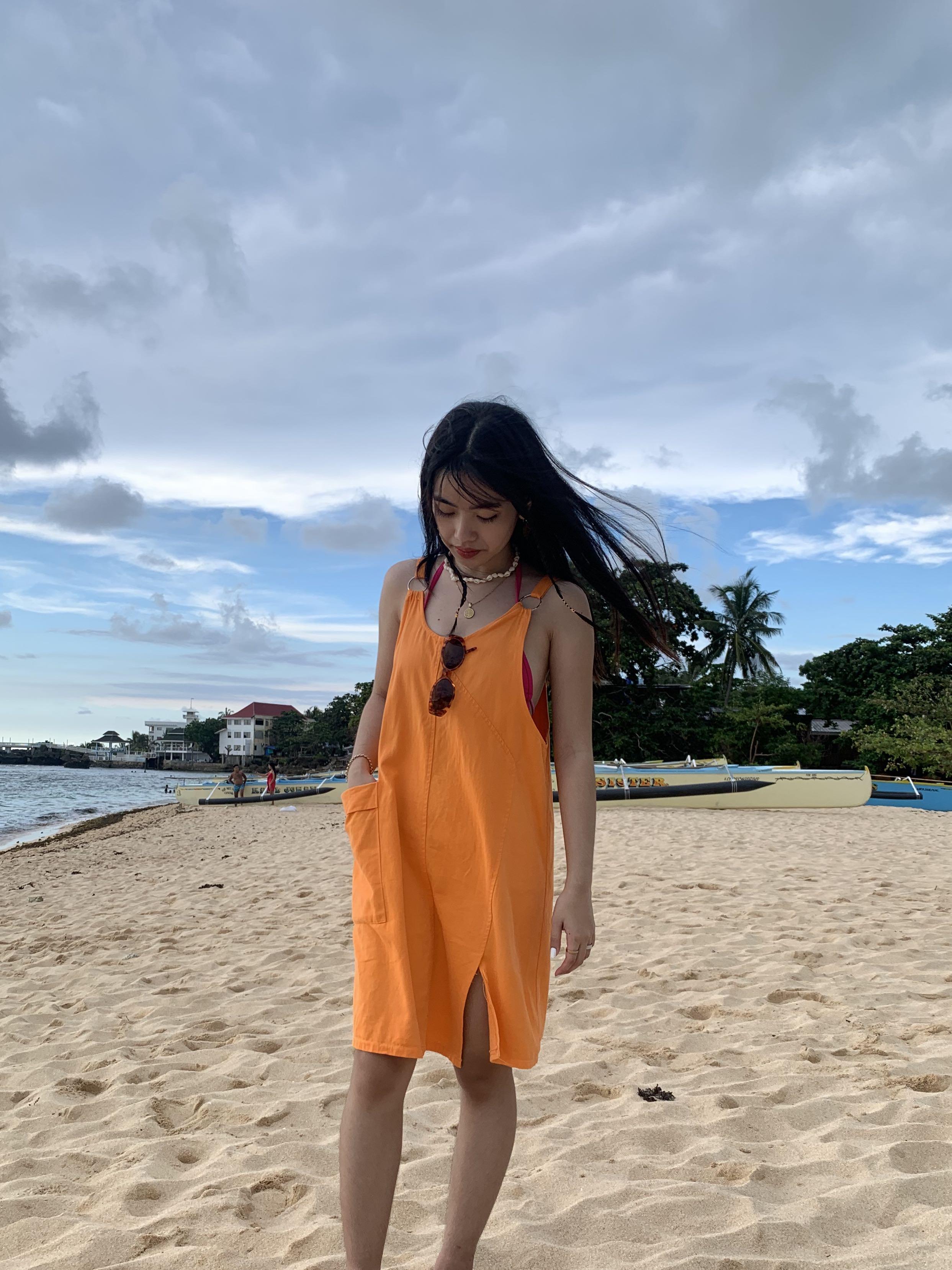 Neon Orange Jumper Dress