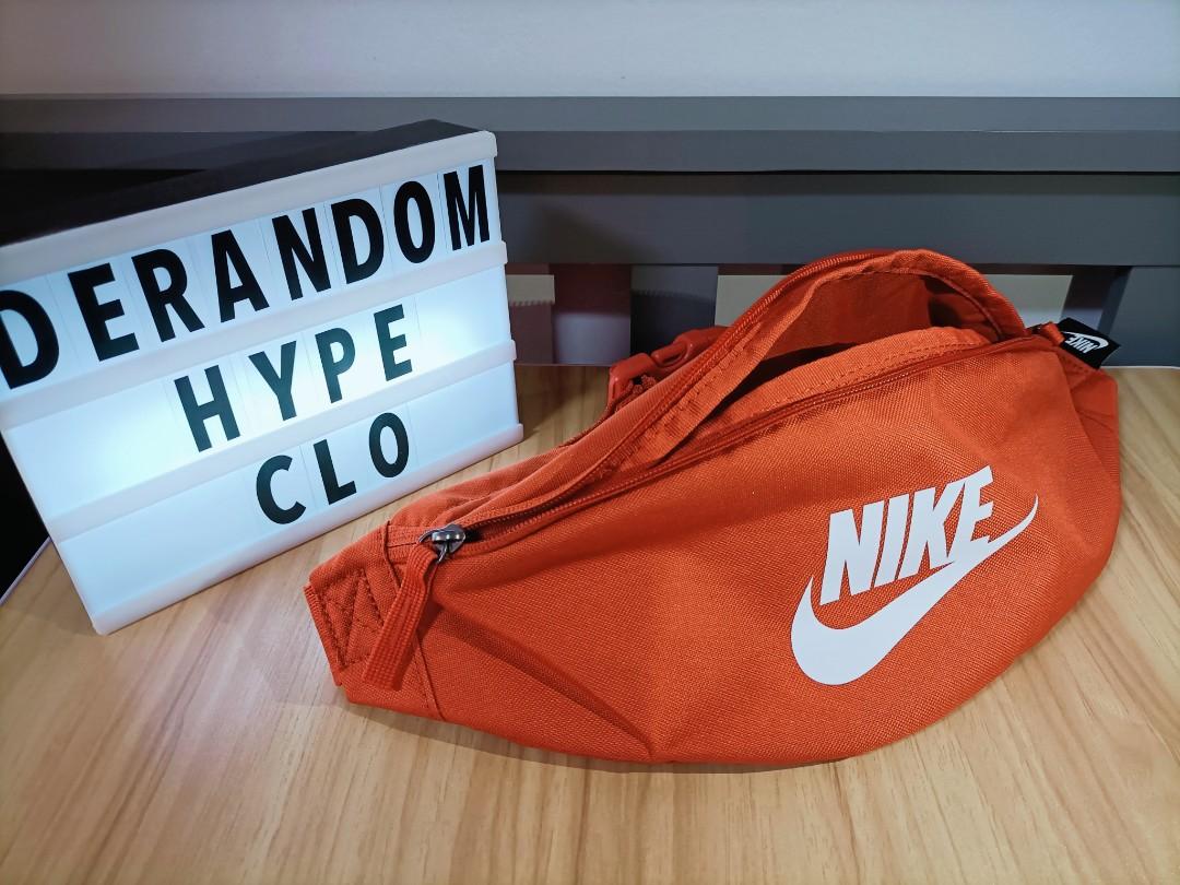 100 authentic Nike crossbody wait bag heritage sling bag sporty orange white swoosh Nike sports