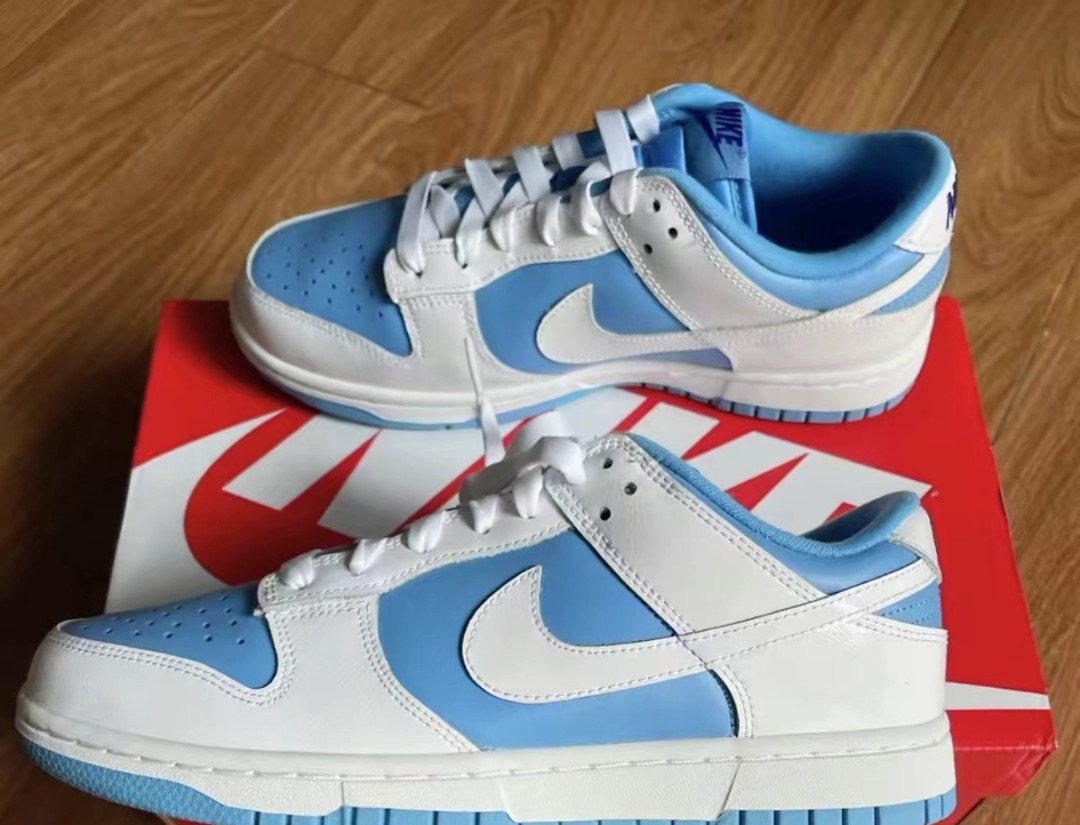 🔝Nike dunk low ESS Reverse UNC 漆皮反轉北卡藍, 女裝, 鞋, 波鞋